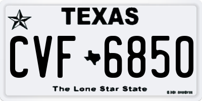TX license plate CVF6850