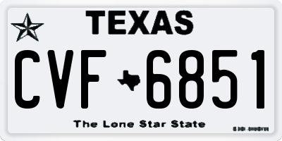 TX license plate CVF6851