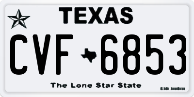 TX license plate CVF6853
