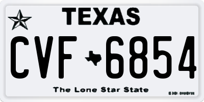 TX license plate CVF6854