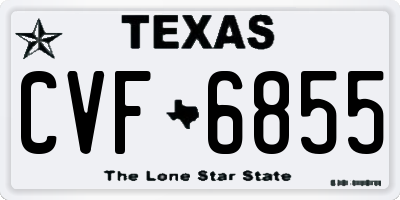 TX license plate CVF6855