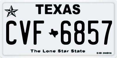 TX license plate CVF6857