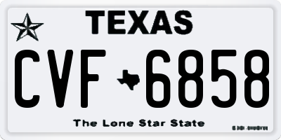 TX license plate CVF6858