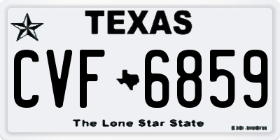 TX license plate CVF6859