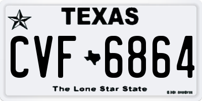 TX license plate CVF6864