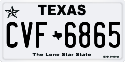 TX license plate CVF6865