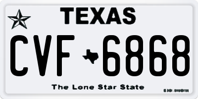 TX license plate CVF6868