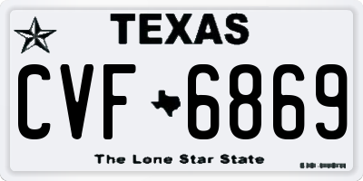 TX license plate CVF6869