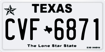 TX license plate CVF6871