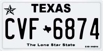 TX license plate CVF6874