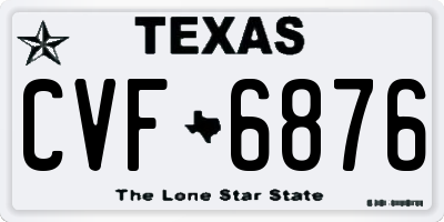 TX license plate CVF6876