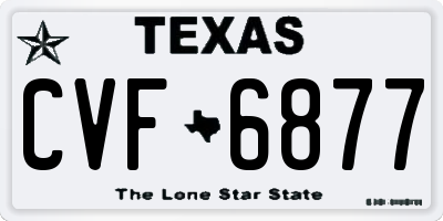 TX license plate CVF6877