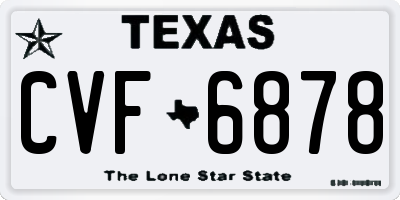 TX license plate CVF6878