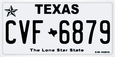 TX license plate CVF6879