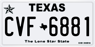 TX license plate CVF6881