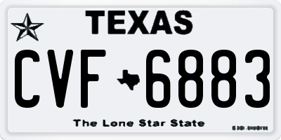 TX license plate CVF6883