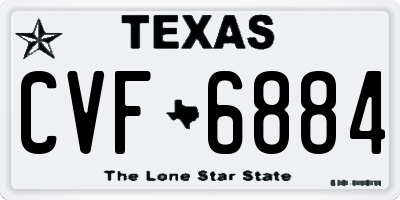 TX license plate CVF6884