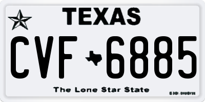 TX license plate CVF6885