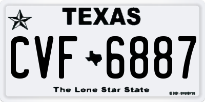 TX license plate CVF6887