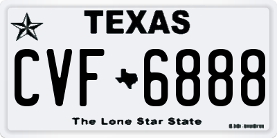 TX license plate CVF6888