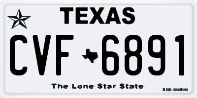 TX license plate CVF6891