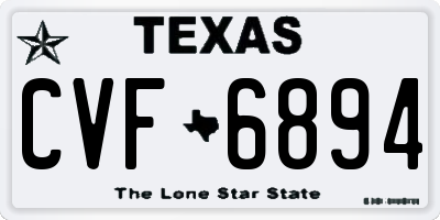TX license plate CVF6894