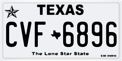TX license plate CVF6896