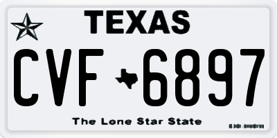 TX license plate CVF6897