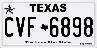 TX license plate CVF6898