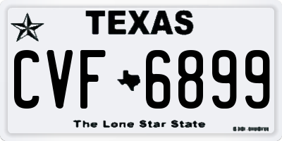 TX license plate CVF6899
