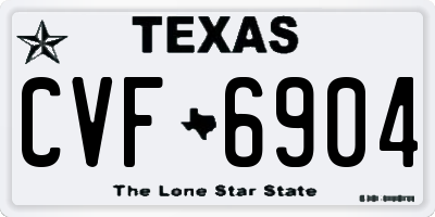 TX license plate CVF6904