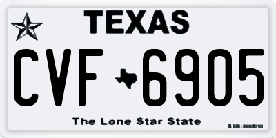 TX license plate CVF6905