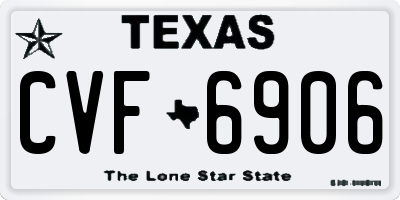 TX license plate CVF6906