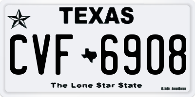 TX license plate CVF6908