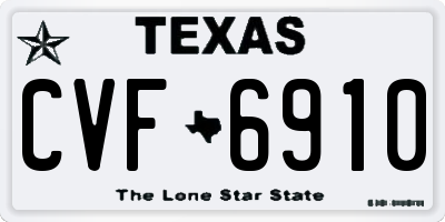 TX license plate CVF6910