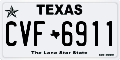 TX license plate CVF6911