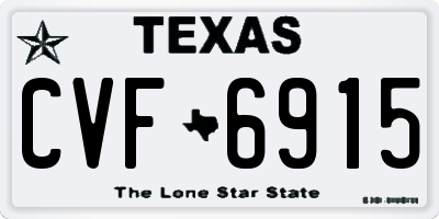 TX license plate CVF6915