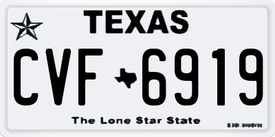 TX license plate CVF6919