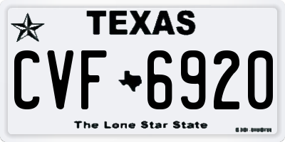 TX license plate CVF6920