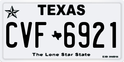 TX license plate CVF6921