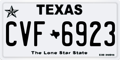 TX license plate CVF6923