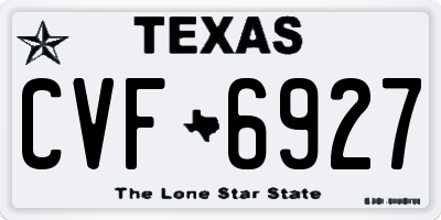 TX license plate CVF6927