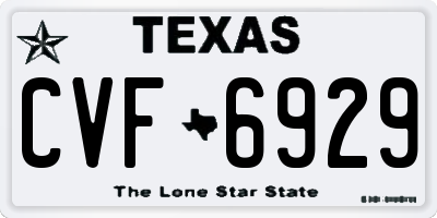 TX license plate CVF6929