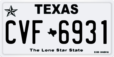 TX license plate CVF6931