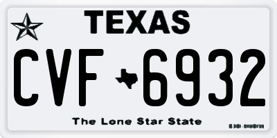 TX license plate CVF6932