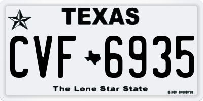 TX license plate CVF6935