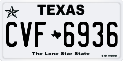 TX license plate CVF6936