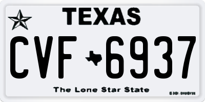 TX license plate CVF6937