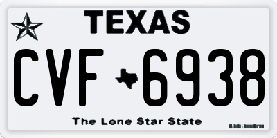 TX license plate CVF6938