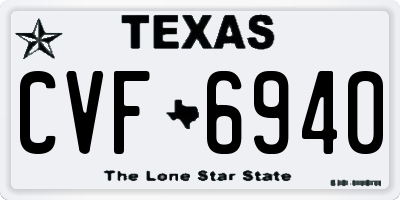TX license plate CVF6940